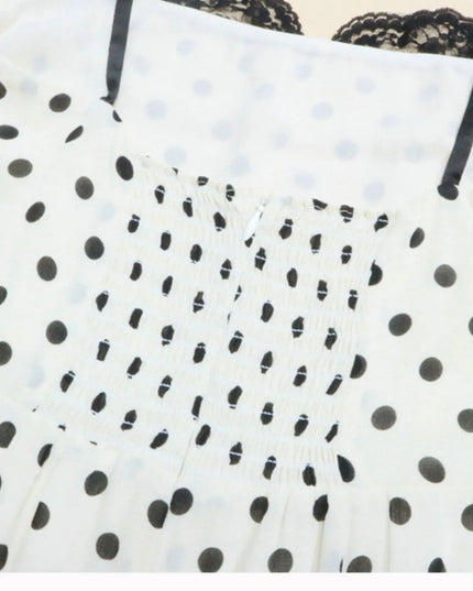 Polka Dot Sweetheart Neckline Maxi Dress