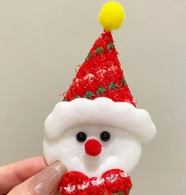 Cute Christmas Pin Christmas Tree Santa Claus Alloy Women's Brooches Bow Tie Snowman-brooch