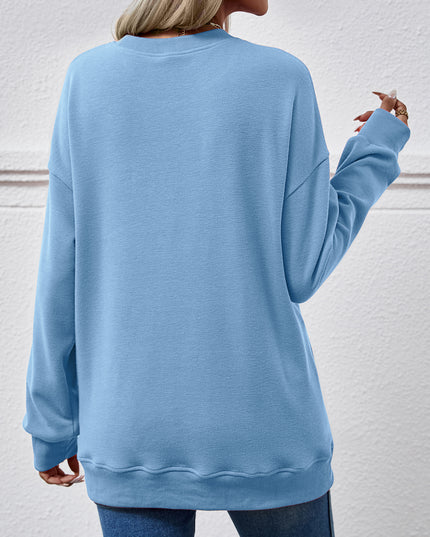 Dropped Shoulder Sweatshirt with Pockets