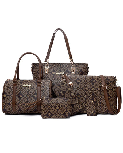 6-Piece Geometric Pattern Bag Set