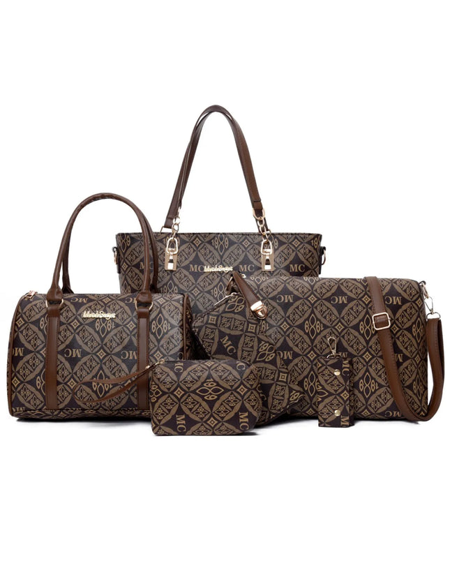 6-Piece Geometric Pattern Bag Set