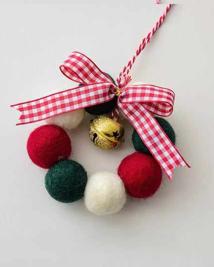 Christmas Felt Ball Garland Ornament Style E One Size