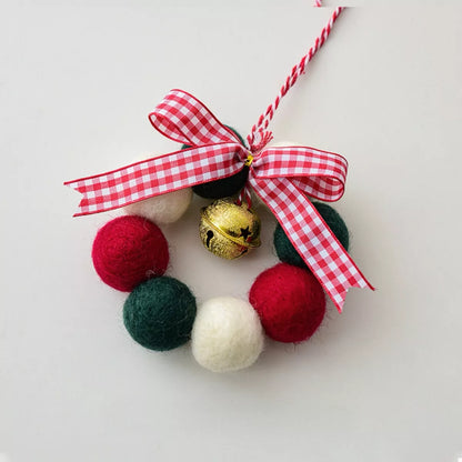 Christmas Felt Ball Garland Ornament Style E One Size