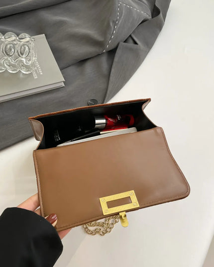 Gold Clasp Chain Shoulder Bag 