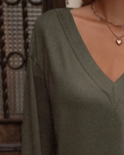 V-Neck Long Sleeve T-Shirt 