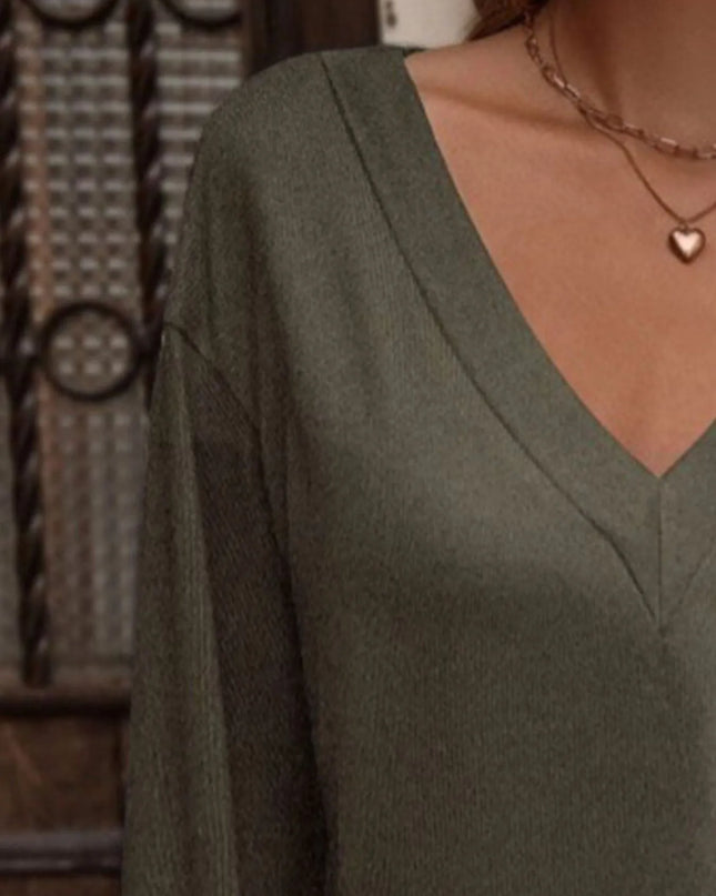 V-Neck Long Sleeve T-Shirt 