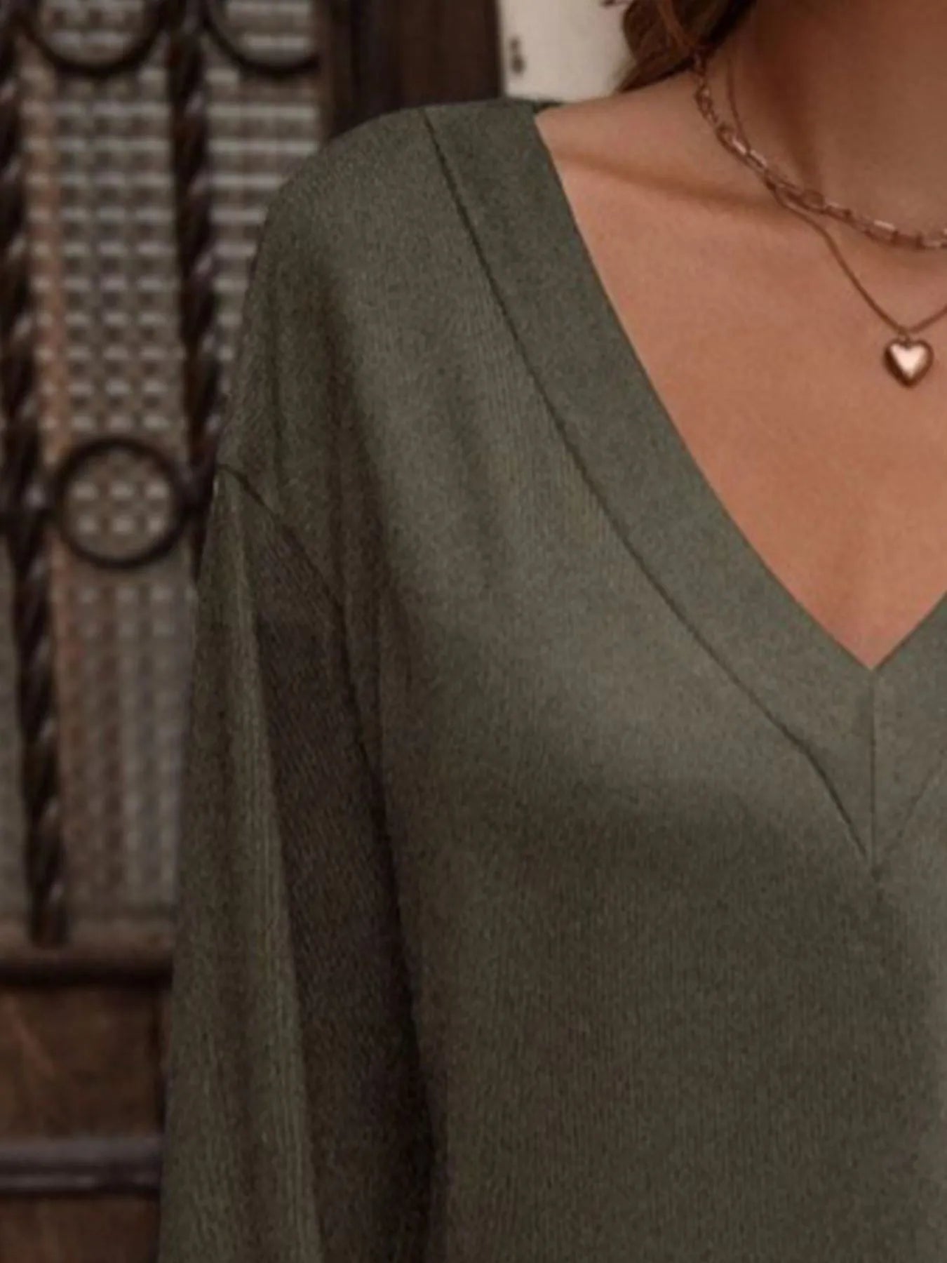 V-Neck Long Sleeve T-Shirt 