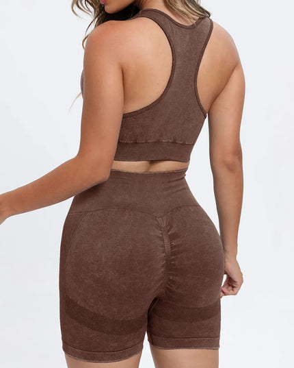 Scoop Neck Wide Strap Top and Shorts Active Set 