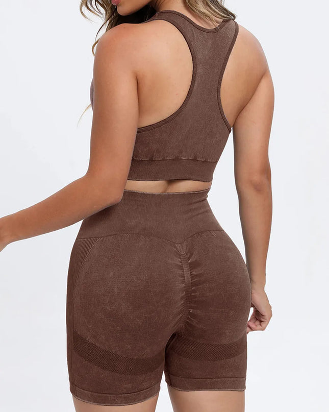 Scoop Neck Wide Strap Top and Shorts Active Set 