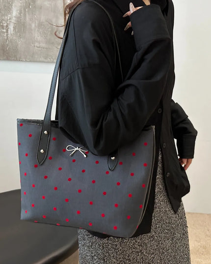 Bow Trim Polyester Tote Bag 