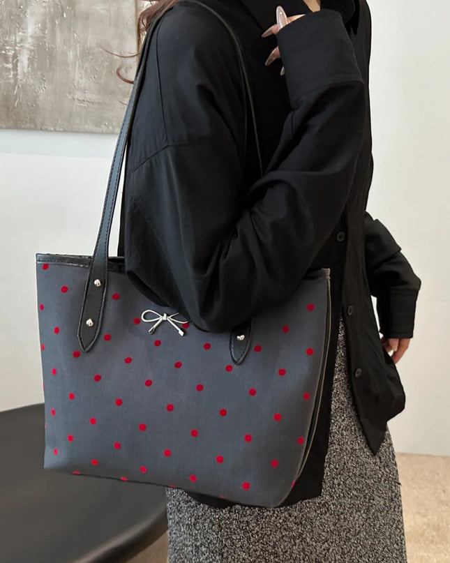 Bow Trim Polyester Tote Bag 