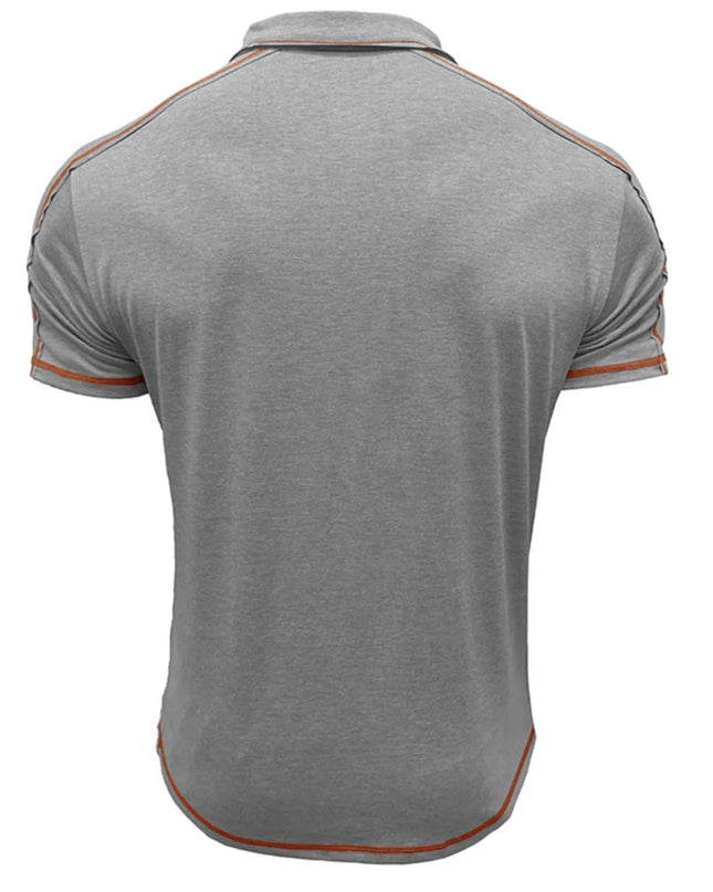 Men's Collared Neck Polo Shirt with Contrast Piping