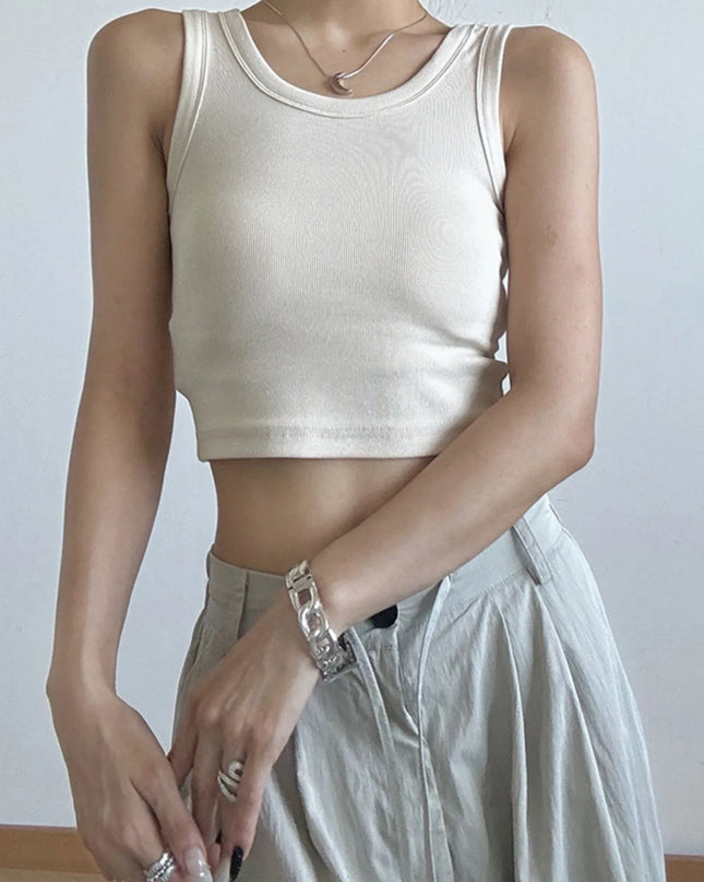Ribbed Crop Tank Top