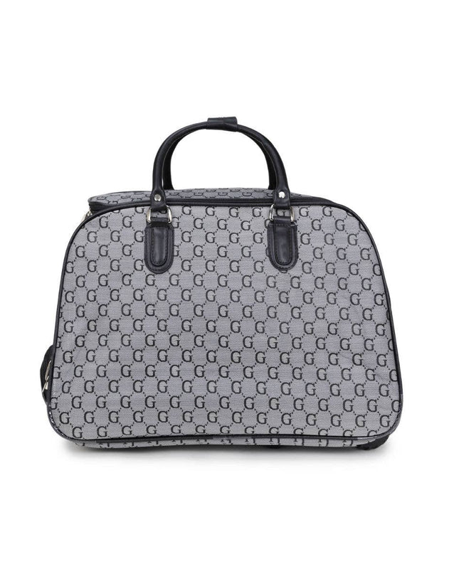 Holdall-500-G-2-Wheeled Big Luggage with Pattern of Letter G Gray