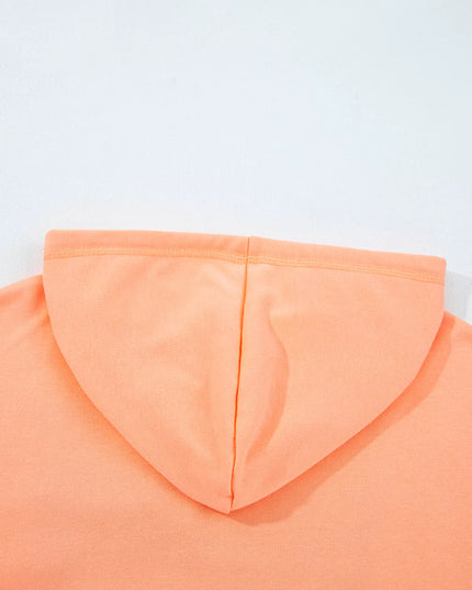 Plaid Floral Patchwork Kangaroo Pocket Hoodie