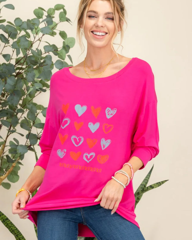 Celeste Full Size Heart Graphic Long Sleeve T-Shirt