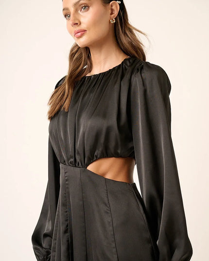 Mittoshop Satin Side Cutout Detail Mini Dress