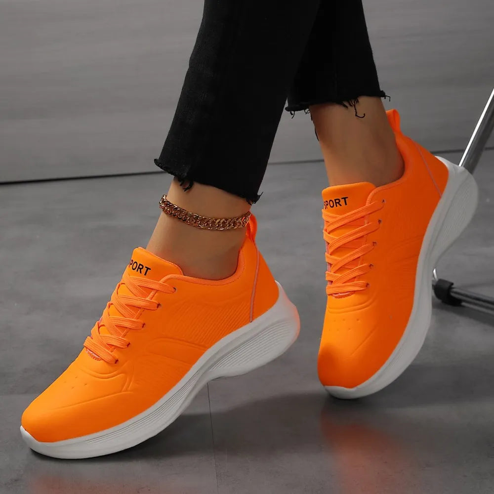 Round Toe Flats Athletic Orange