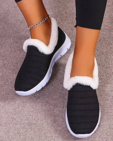 Breathable Mesh Fuzzy Slip-Ons