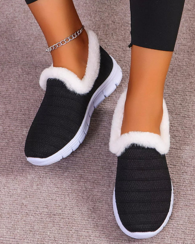 Breathable Mesh Fuzzy Slip-Ons