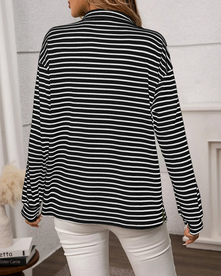 Striped Button Up Long Sleeve Shirt