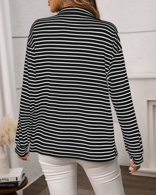 Striped Button Up Long Sleeve Shirt