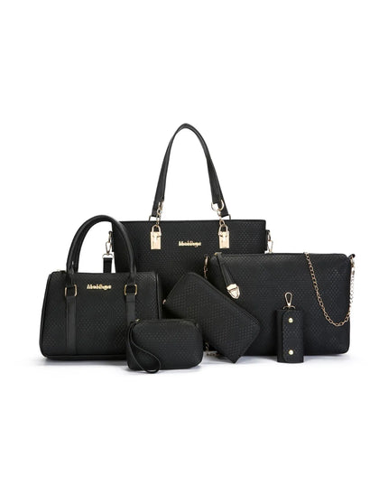 6-Piece Leather Textured Bag Set 
