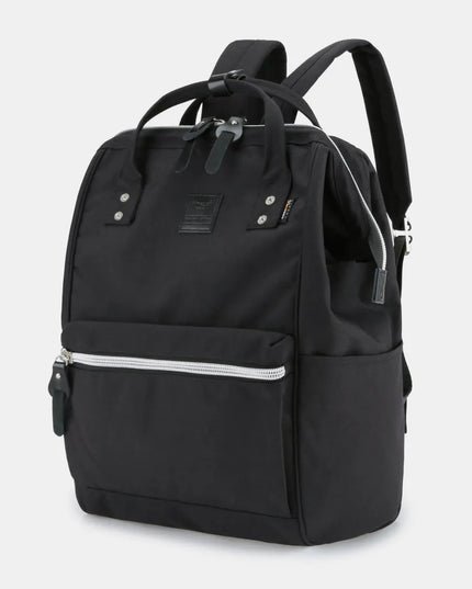 Himawari Waterproof Design Arcuate Shoulder Strap Backpack Bag with Handles Black One Size