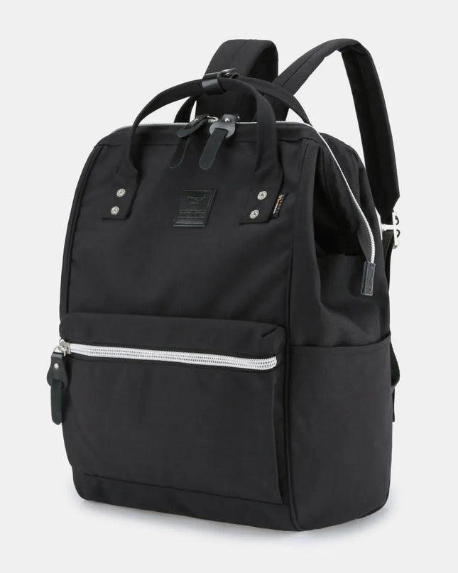 Himawari Waterproof Design Arcuate Shoulder Strap Backpack Bag with Handles Black One Size