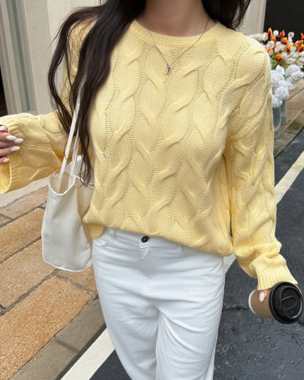 Cable Knit Long Sleeve Sweater