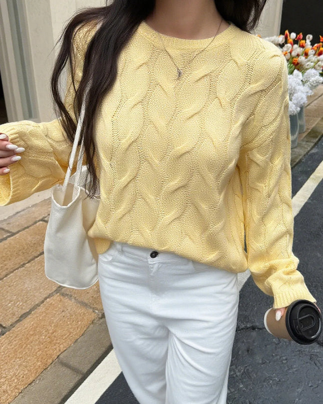 Cable Knit Long Sleeve Sweater