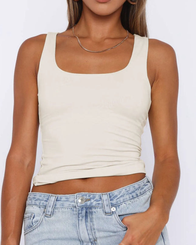 Square Neck Wide Strap Tank 