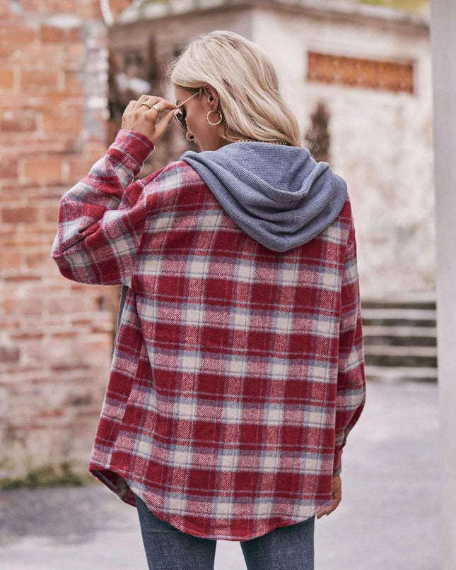 Oversized Plaid Button Up Shacket