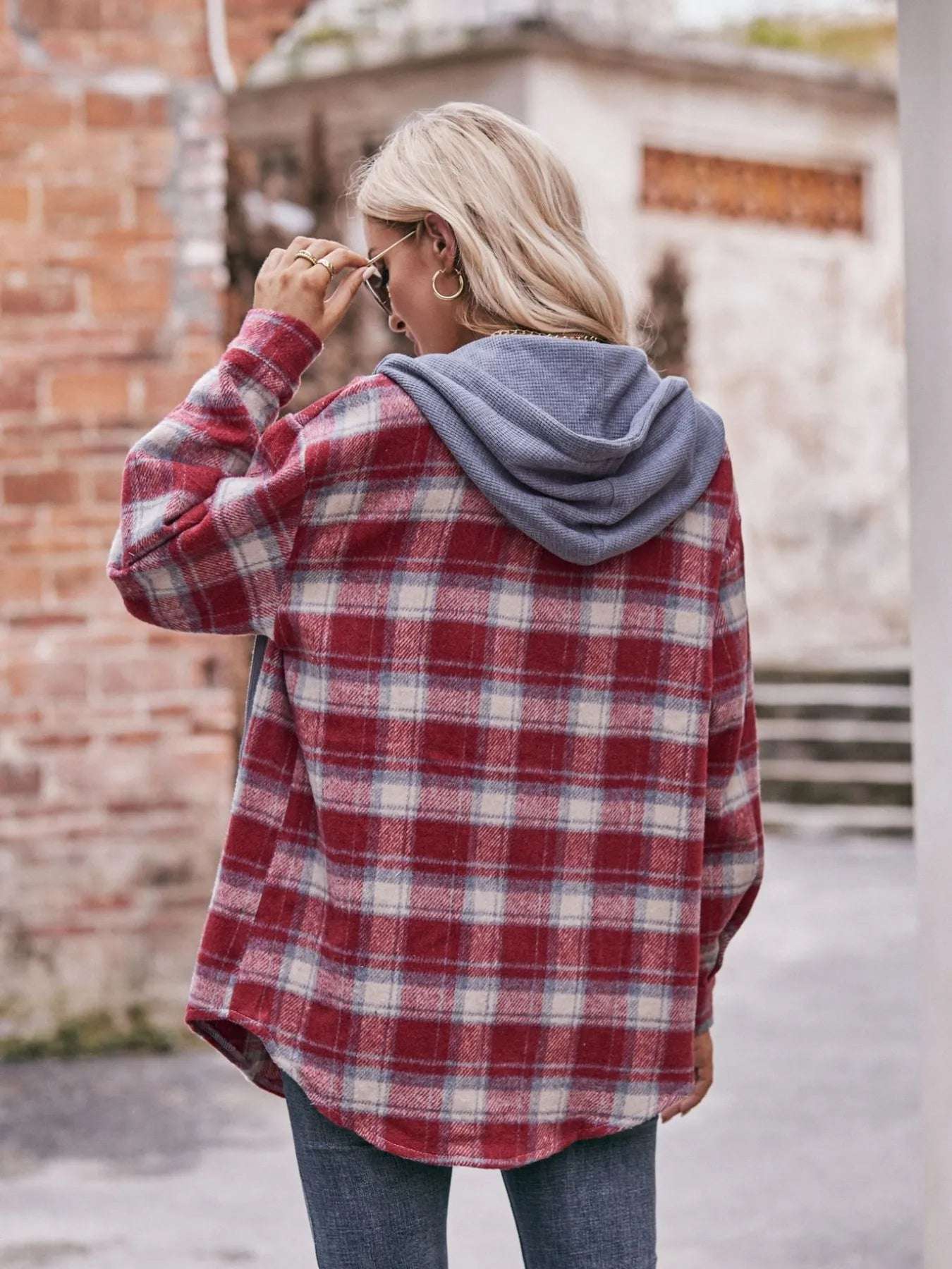 Oversized Plaid Button Up Shacket