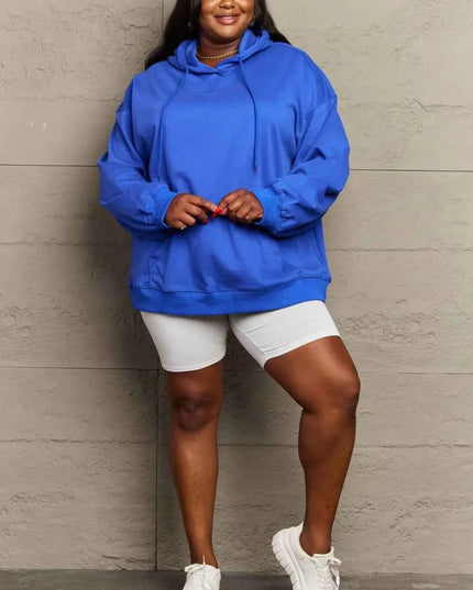 Full Size Drawstring Long Sleeve Hoodie