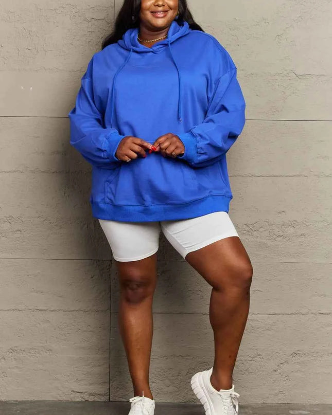 Full Size Drawstring Long Sleeve Hoodie