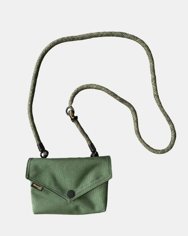 Himawari Solid Color Envelope Shape Crossbody Bag with Removable Strap Basil One Size