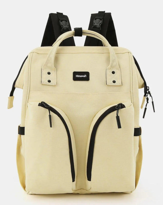Himawari Waterproof Backpack Bag with Multilayer Pockets Cream One Size