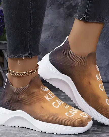 Round Toe Platform Sneakers 