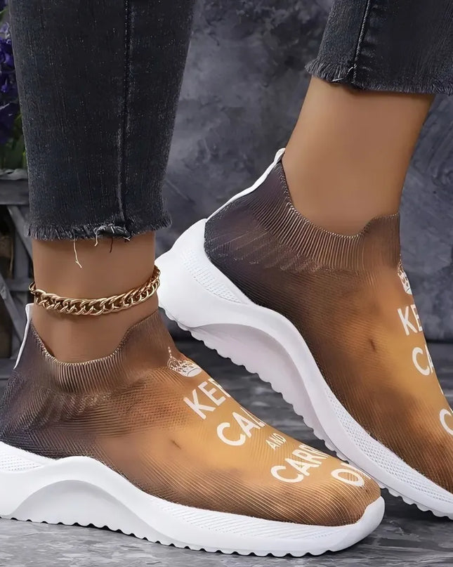 Round Toe Platform Sneakers 