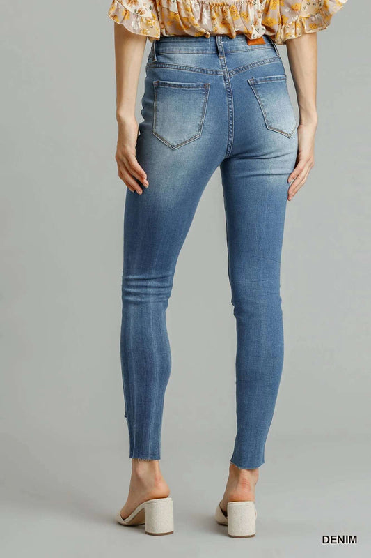 Umgee Distressed Skinny Jeans with Edge Detail