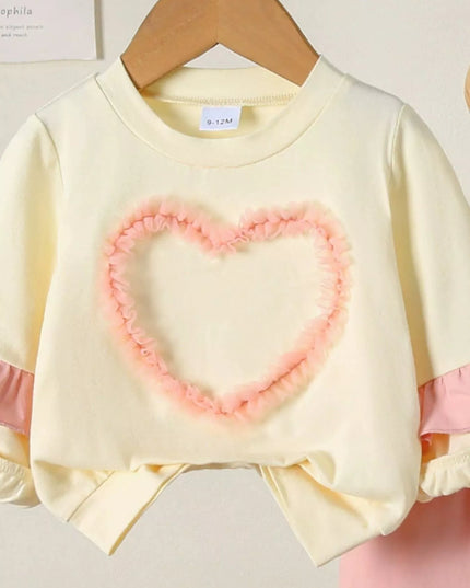 Children's Flower Long Sleeve Top and Pants Set