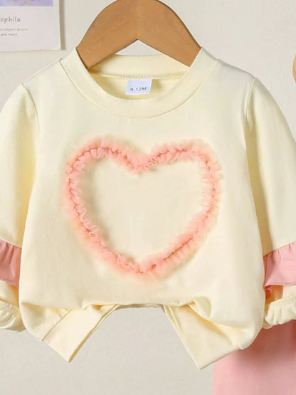 Children's Flower Long Sleeve Top and Pants Set