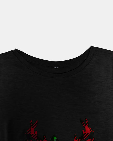 Full Size Reindeer Round Neck Long Sleeve T-Shirt