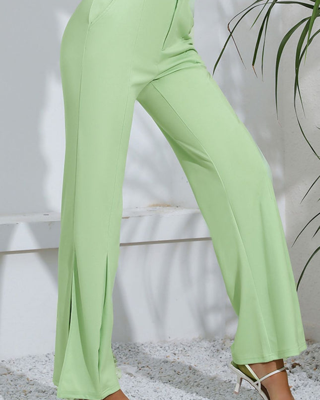 Slit High-Rise Flare Pants 