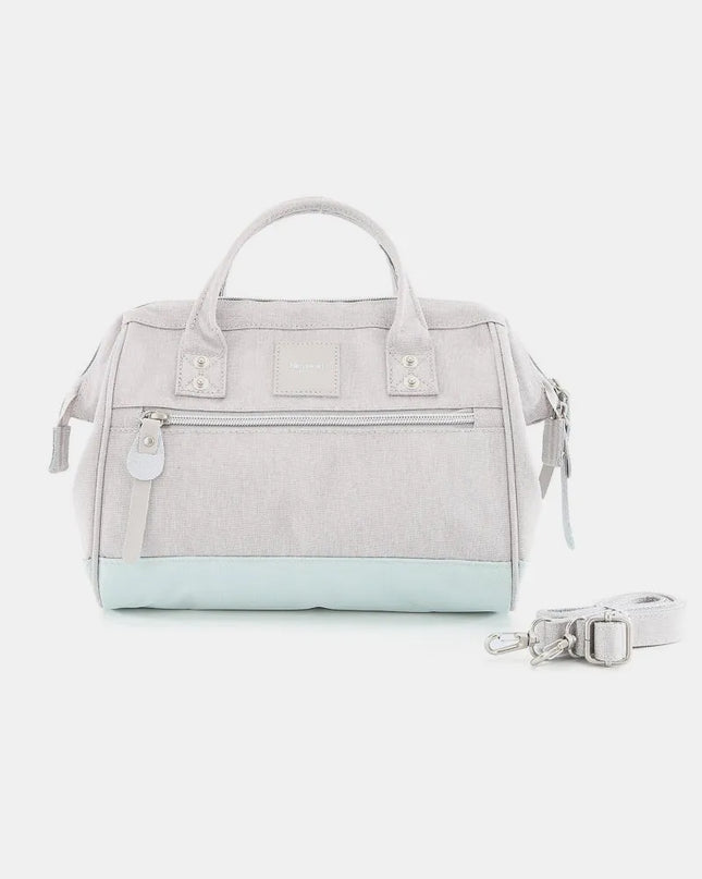Himawari Waterproof Canvas Removable Strap Handbag Grey Blue One Size