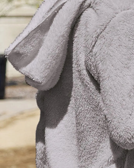 Full Size Teddy Hooded Jacket with Pockets