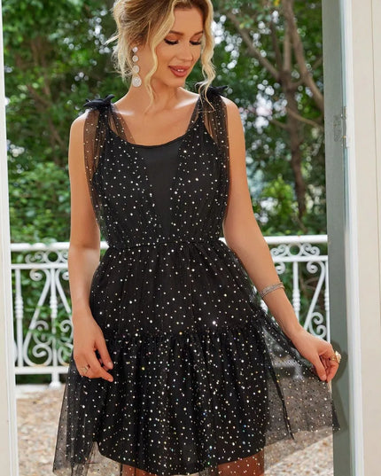 Tied Scoop Neck Mini Cami Dress 