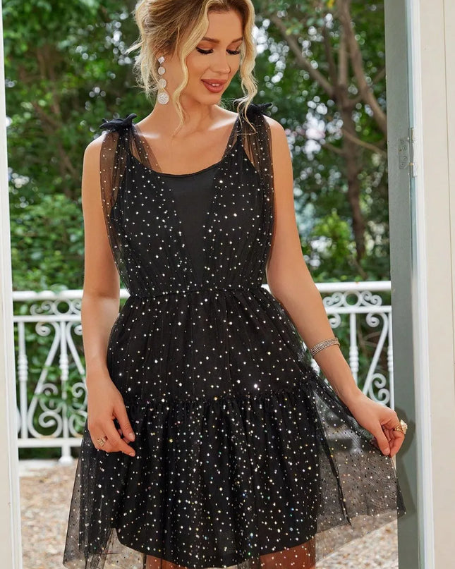 Tied Scoop Neck Mini Cami Dress 