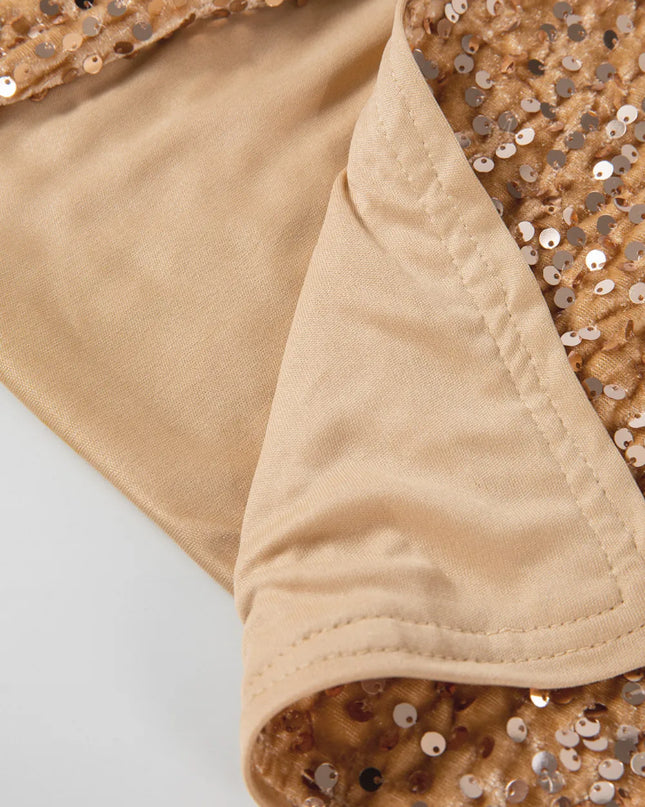 Sequin Open Front Long Sleeve Jacket